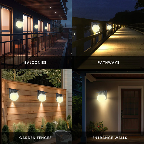 Wall Solar Light for Home Exterior & Garden Decoration - Waterproof LED